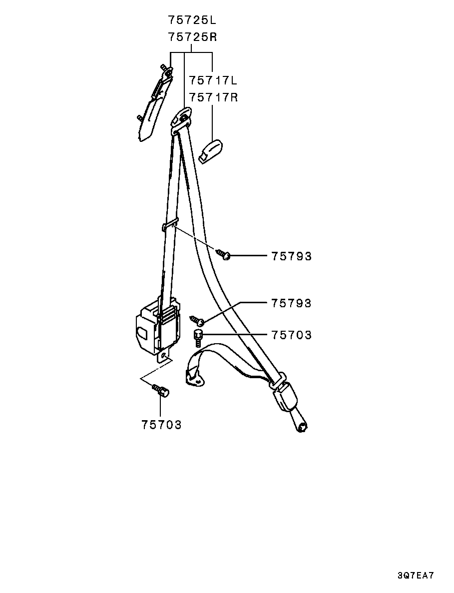 Ремень безопасности водителя для Мицубиси Паджеро Спорт 2004-2008