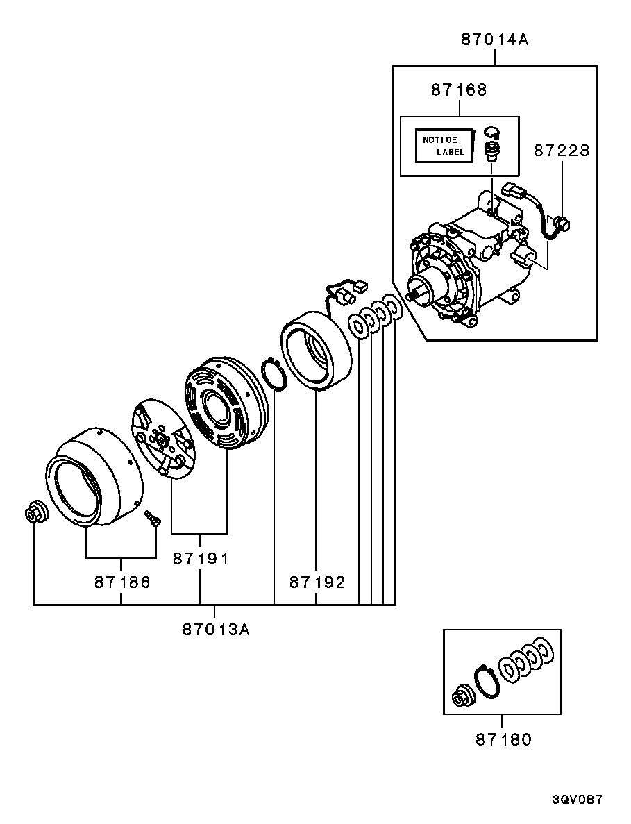 Компрессор кондиционера для Мицубиси Паджеро Спорт 2004-2008