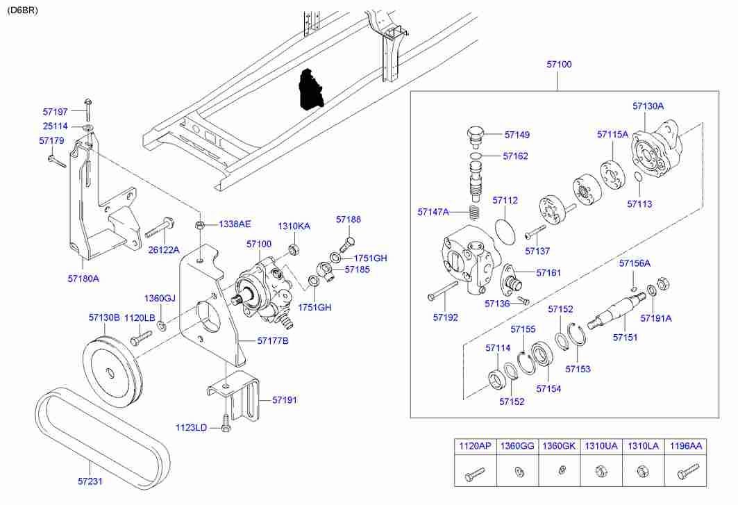 Насос ГУР для Хендай HD 2000-2012