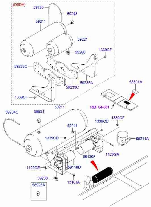 Воздушный бак пневмосистемы, ресивер для Хундай HD 2000-2012