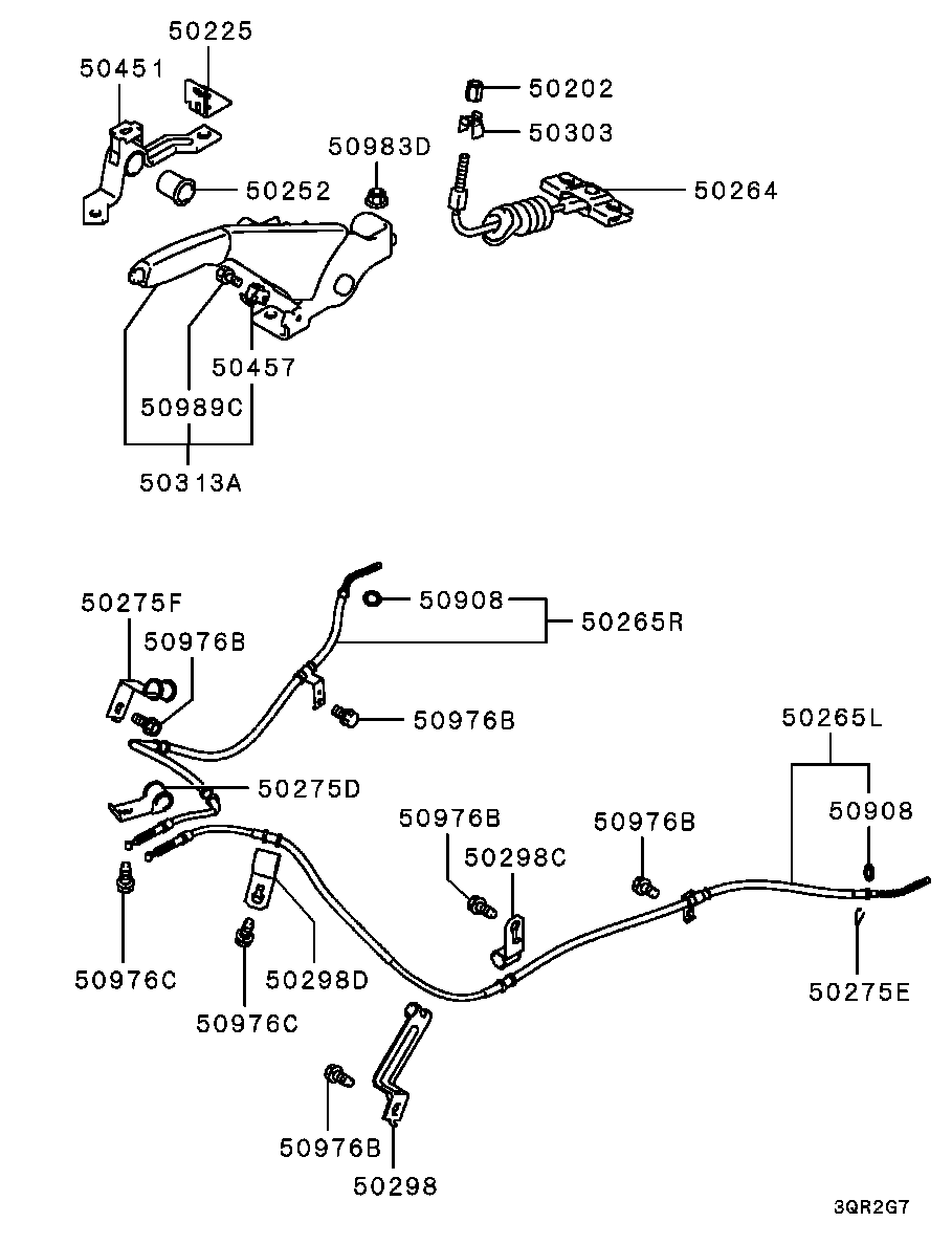 Рычаг стояночного, ручного тормоза для Мицубиси Паджеро Спорт 2004-2008