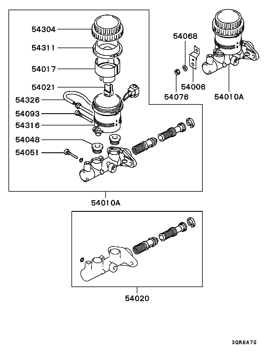 Главный тормозной цилиндр с бачком для Мицубиси Паджеро Спорт 2004-2008