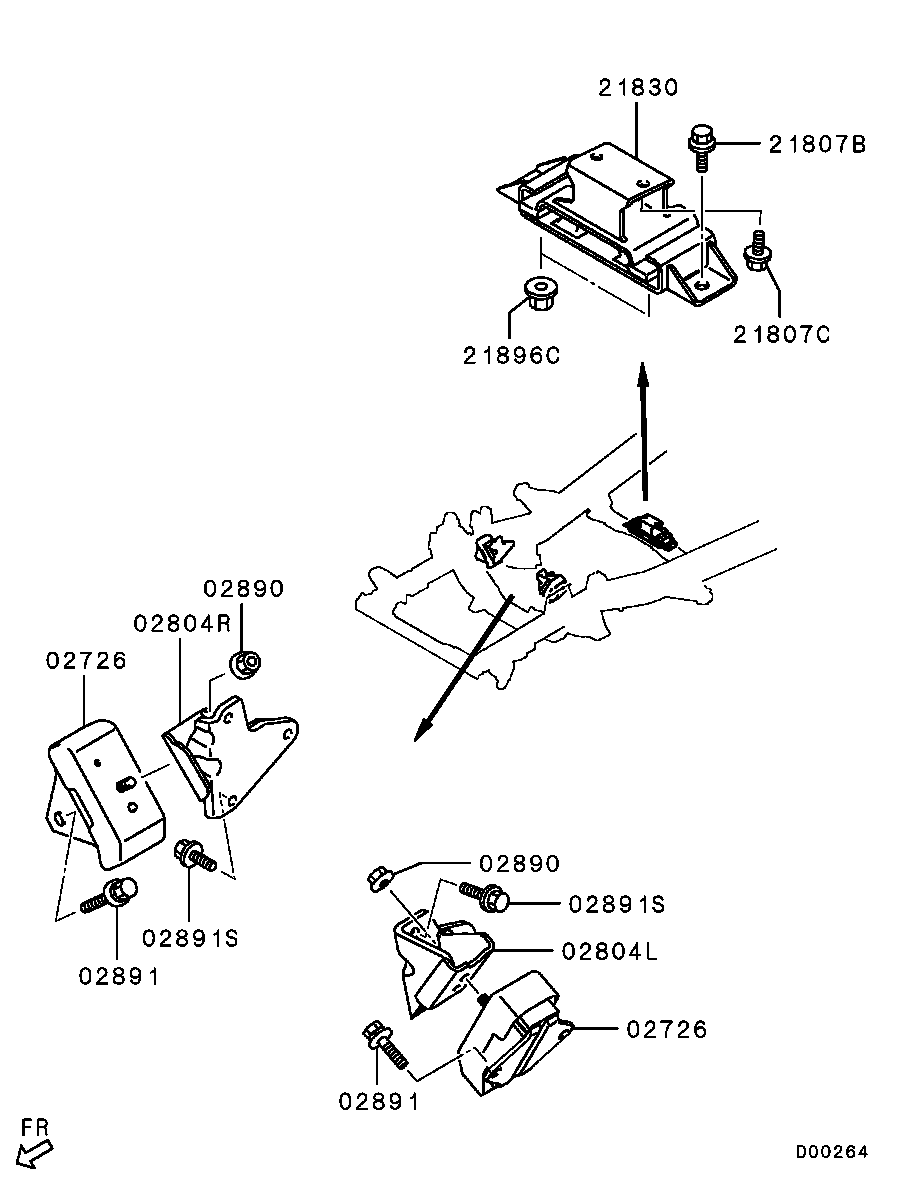 Подушка двигателя левая для Мицубиси Паджеро Спорт 2008-2013