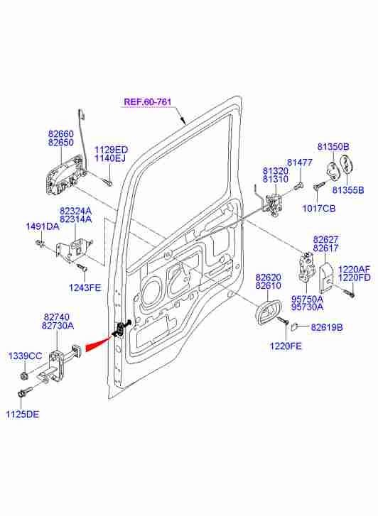 Замок передней левой двери для Хендай HD 2000-2012