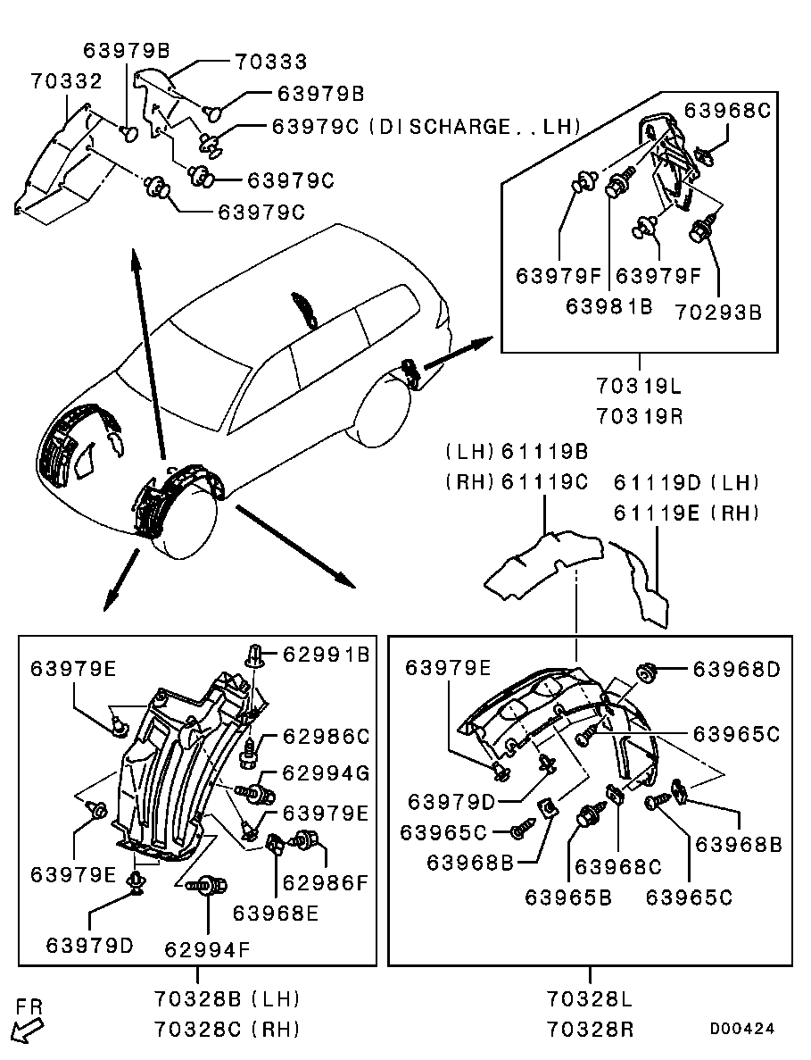 Подкрылок передний правый для Мицубиси Паджеро Спорт 2008-2013