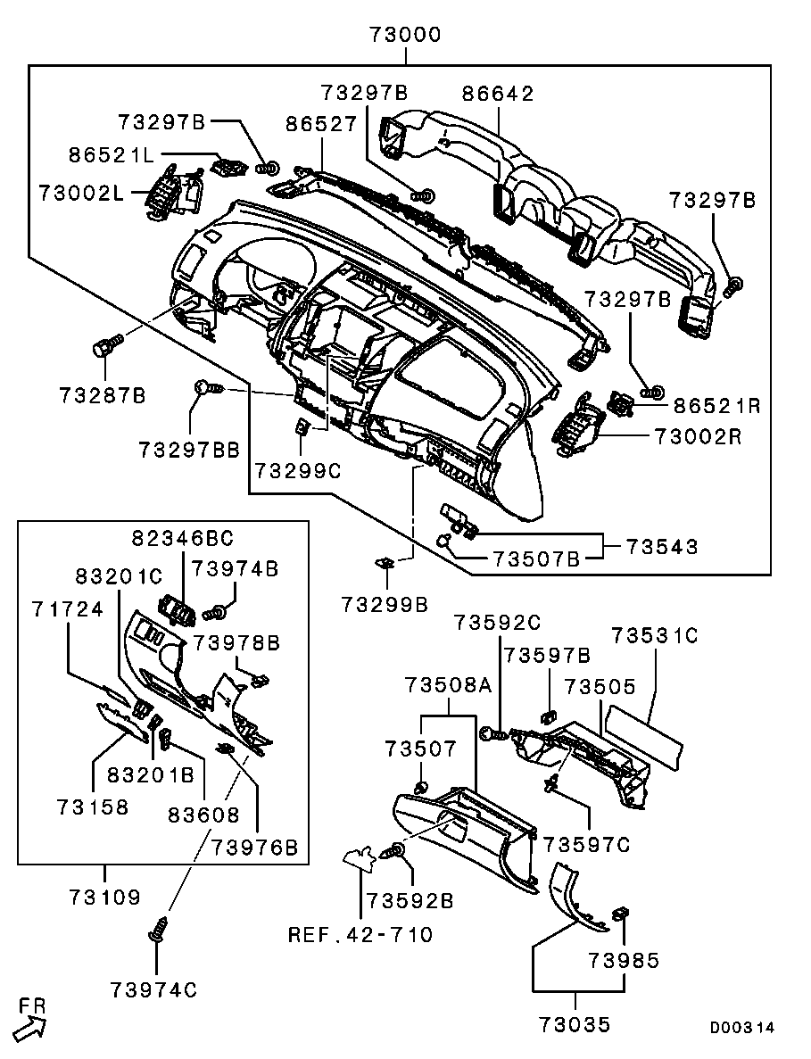 Приборная панель для Мицубиси Паджеро Спорт 2008-2013