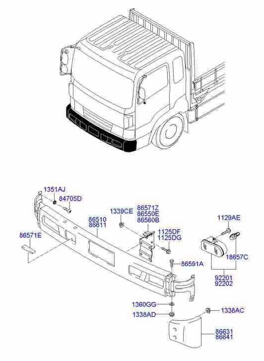 Бампер передний для Хендай HD 2000-2012