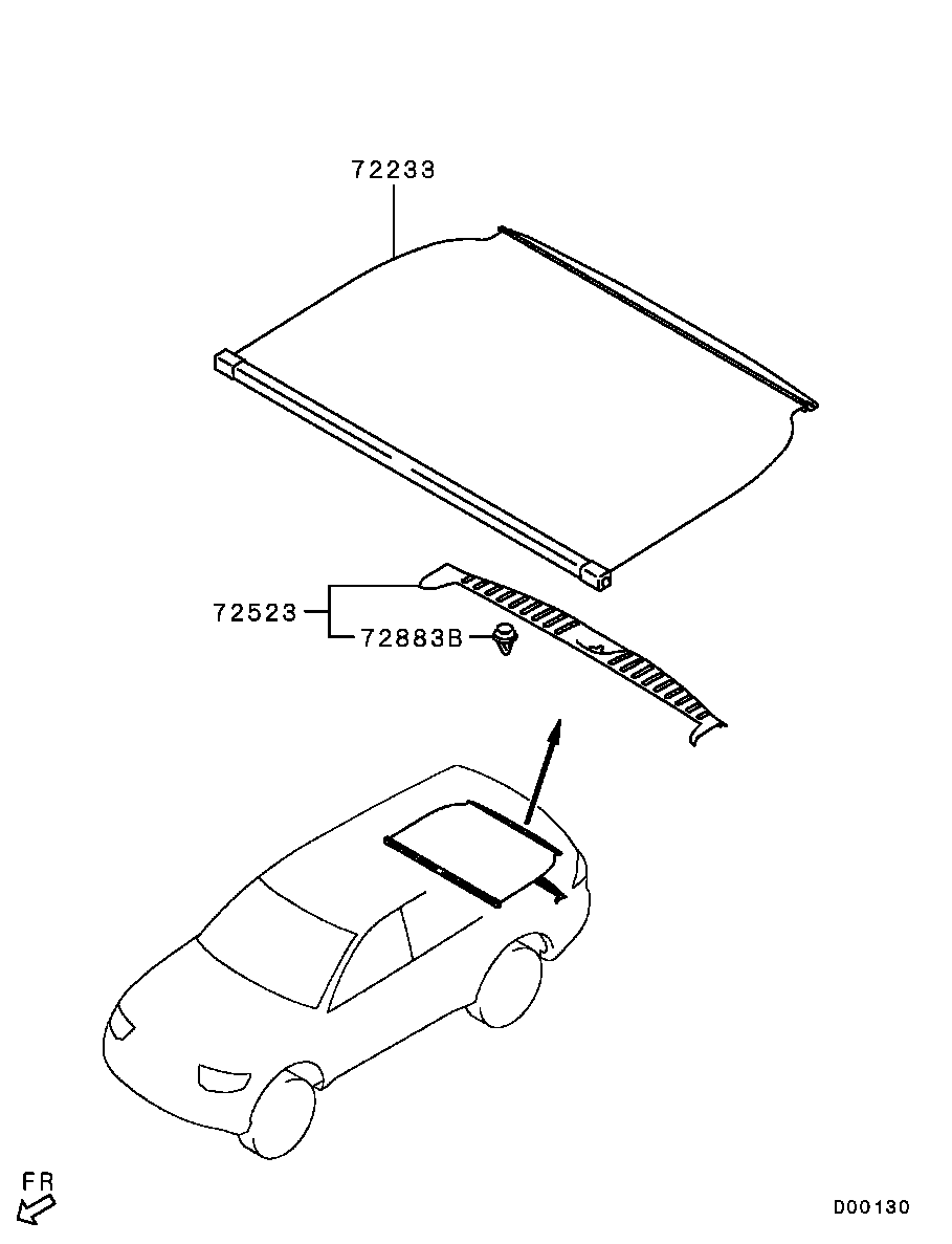 Полка багажника, шторка для Мицубиси Паджеро Спорт 2008-2013