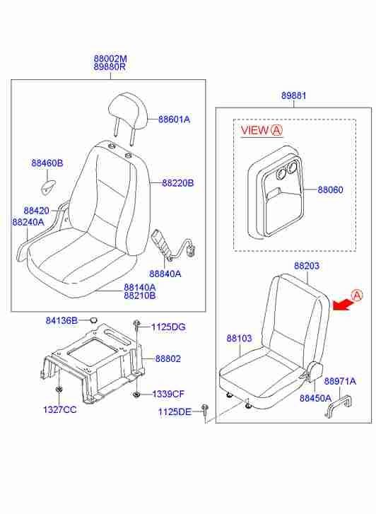 Подушка переднего сиденья пассажира для Хендай HD 2000-2012 