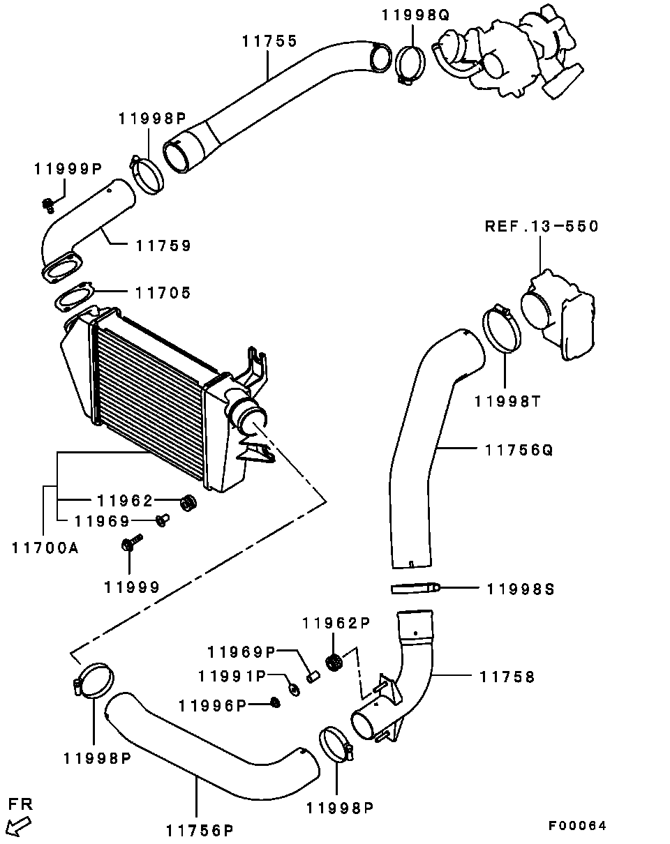 Интеркулер для Мицубиси L-200 2006-2014