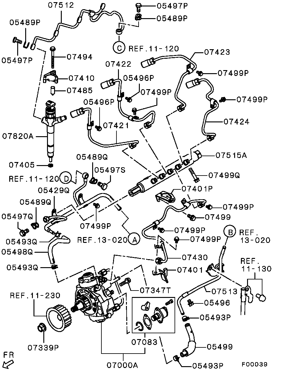 Топливная форсунка для Мицубиси L-200 2006-2014