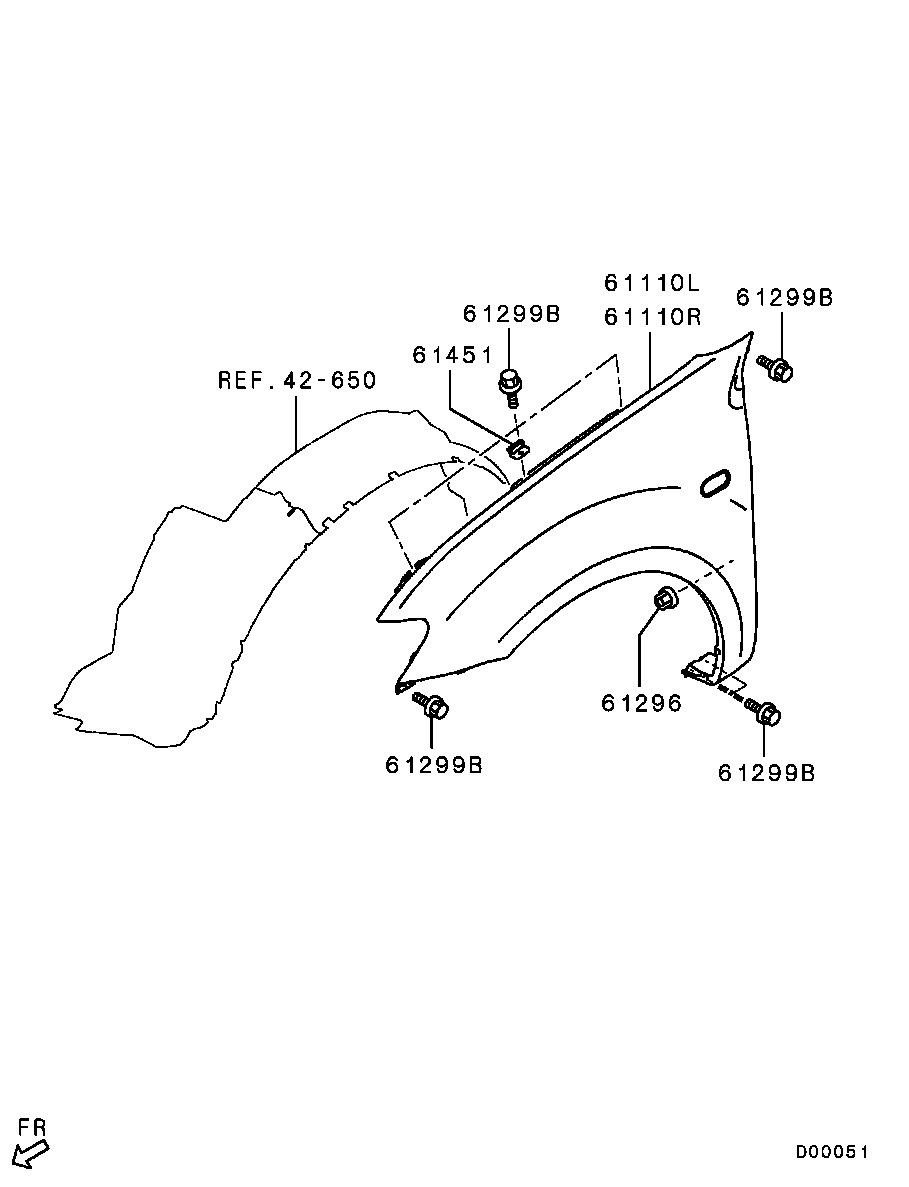 Крыло переднее левое для Мицубиси L-200 2006-2014