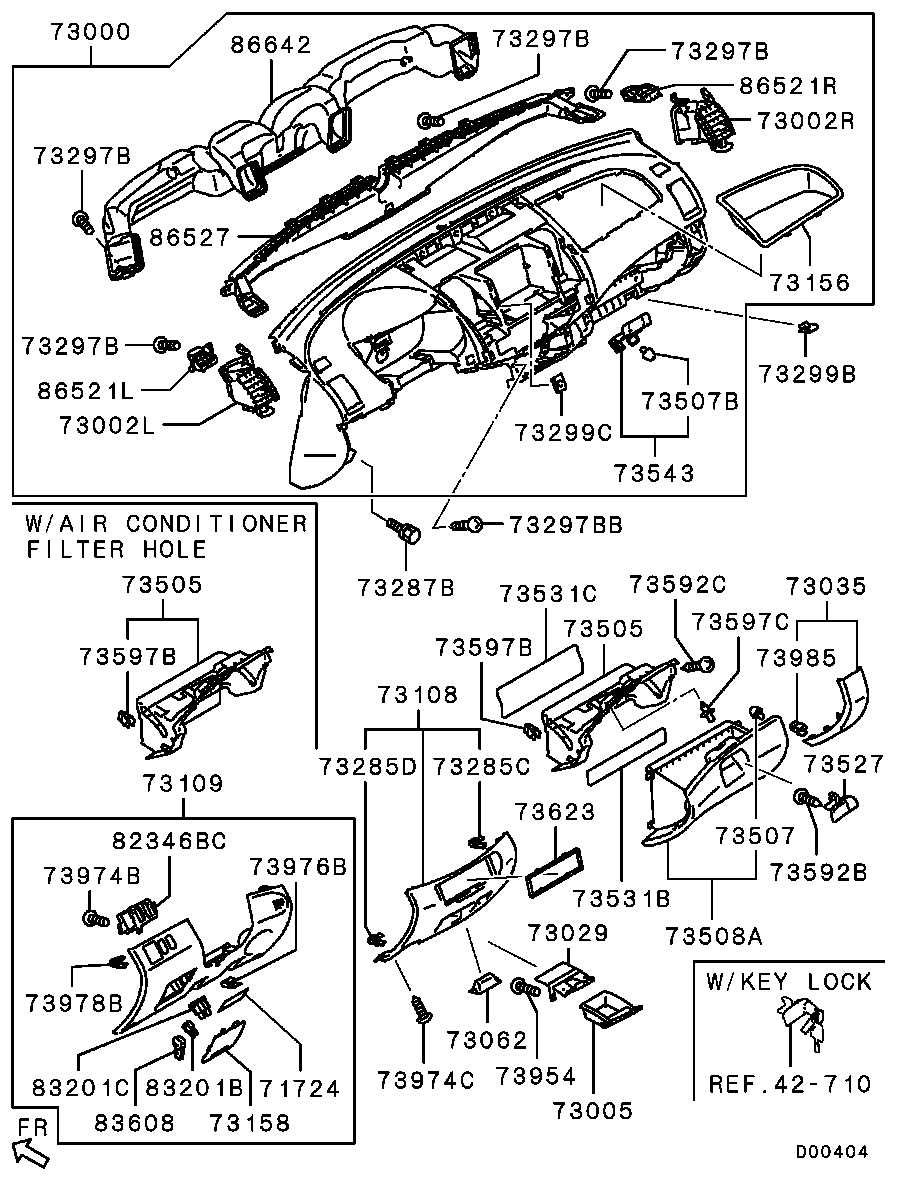 Перчаточный ящик, бардачок для Мицубиси L-200 2006-2014
