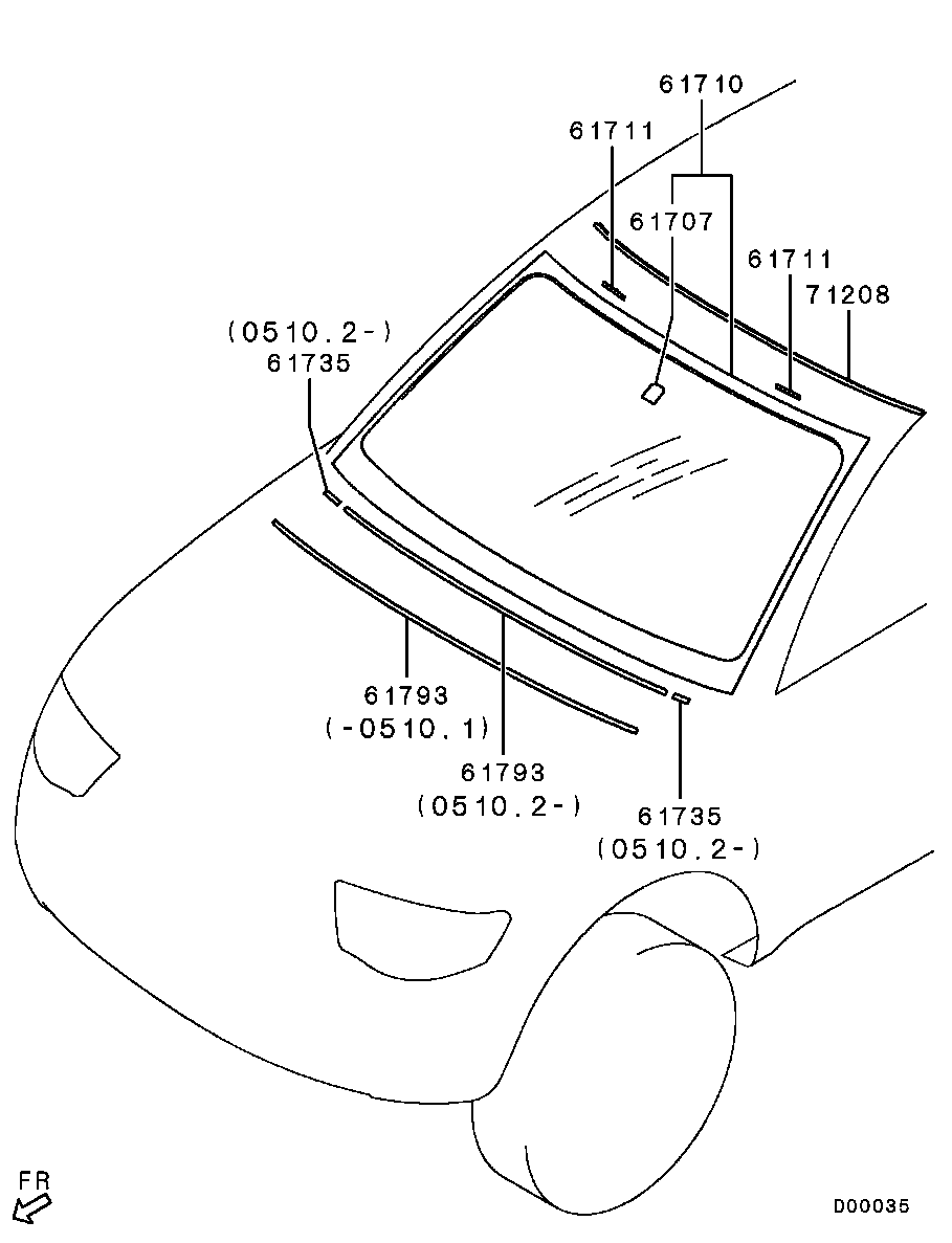 Лобовое стекло для Мицубиси L-200 2006-2014