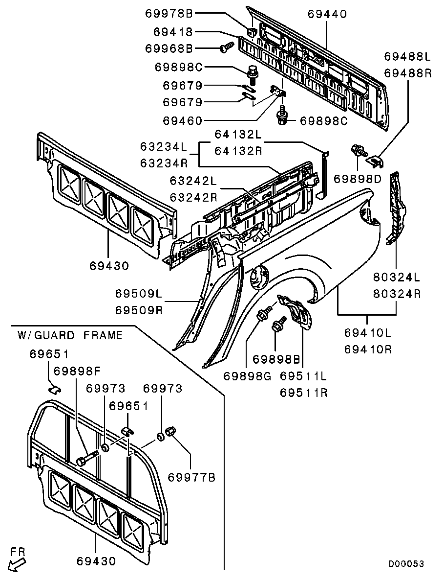 Крыло заднее левое для Мицубиси L-200 2006-2014