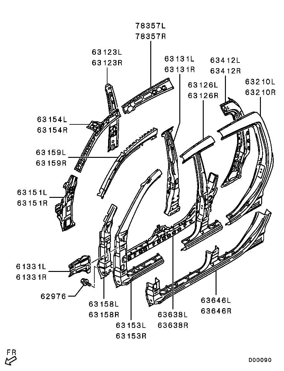 Порог левый для Мицубиси L-200 2006-2014