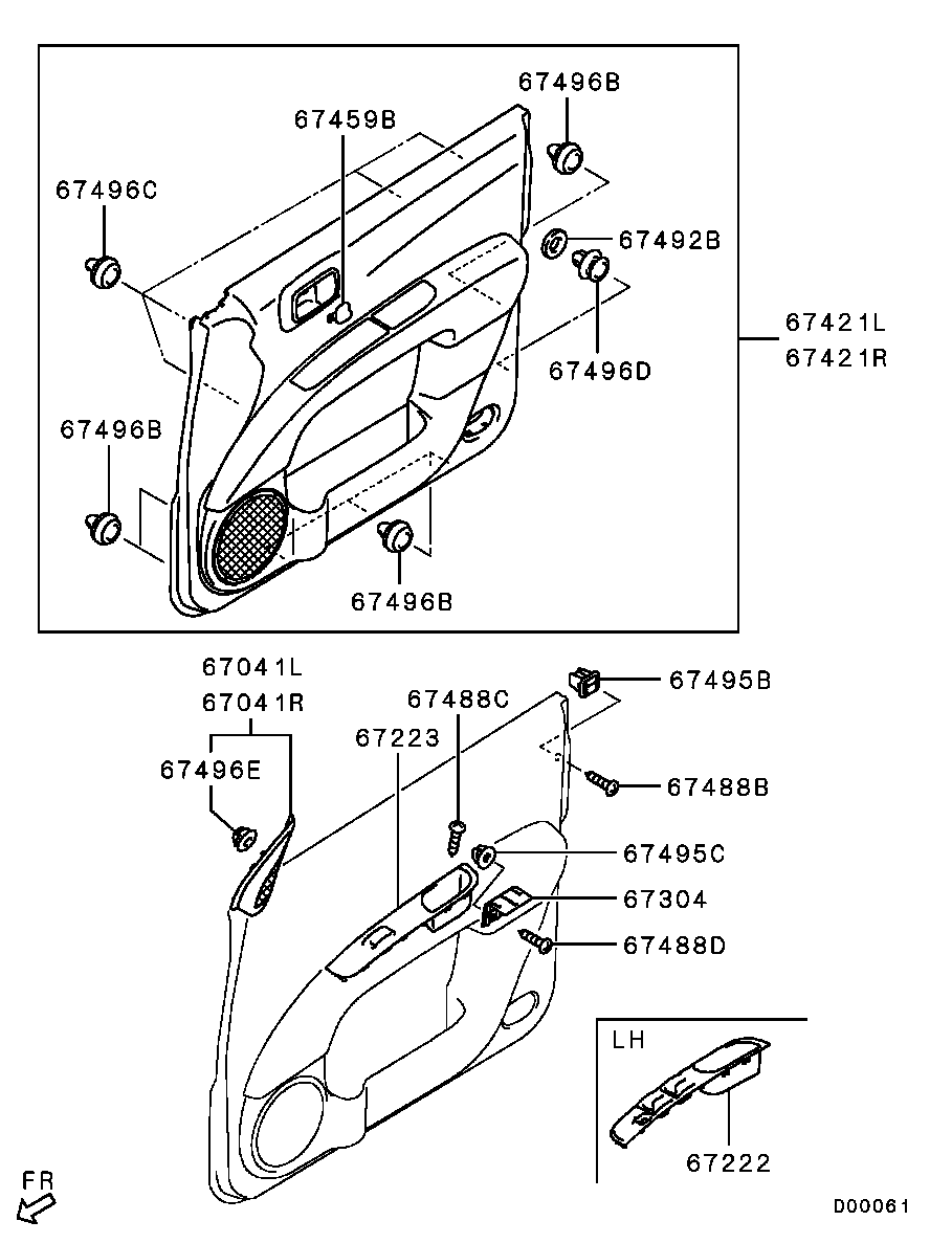 Панель отделки передней левой двери для Мицубиси L-200 2006-2014