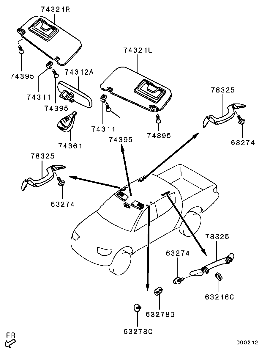 Зеркало внутрисалонное для Мицубиси L-200 2006-2014