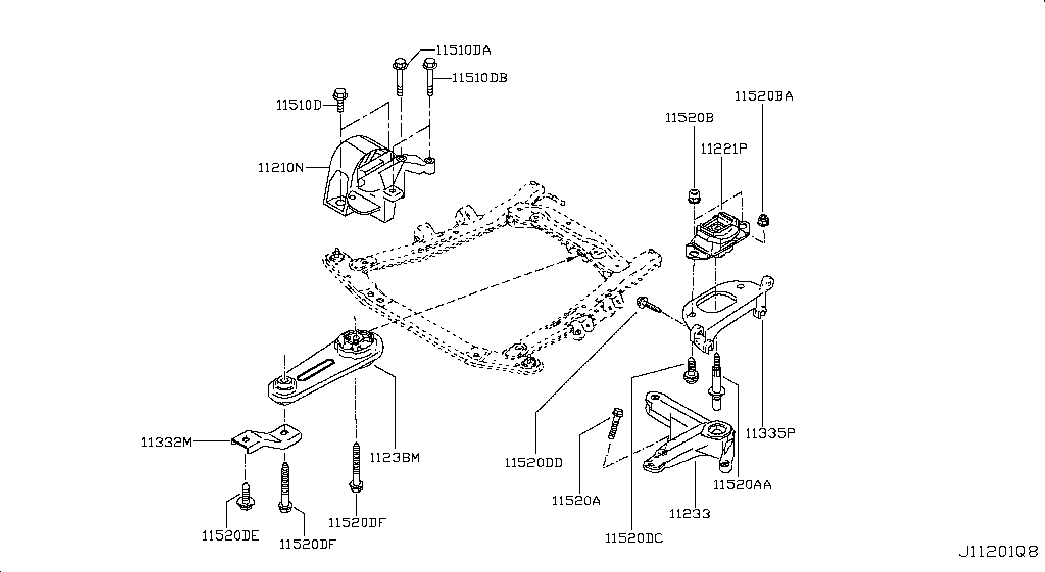 Подушка двигателя задняя для Ниссан Альмера 2012-2018