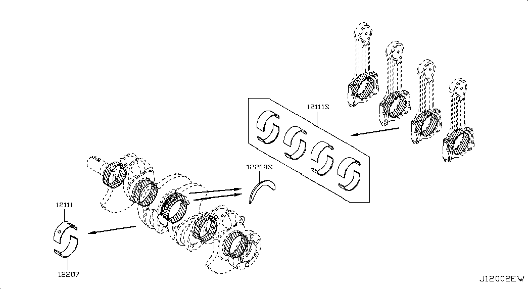 Вкладыши коренные для Ниссан Альмера 2012-2018