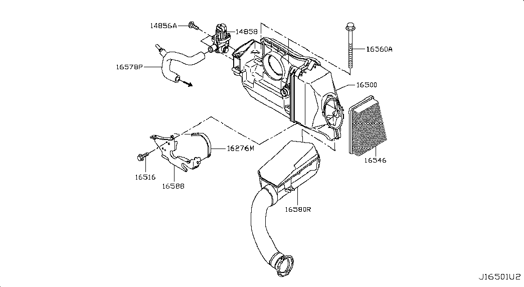 Резонатор воздушного фильтра мотора для Ниссан Альмера 2012-2018