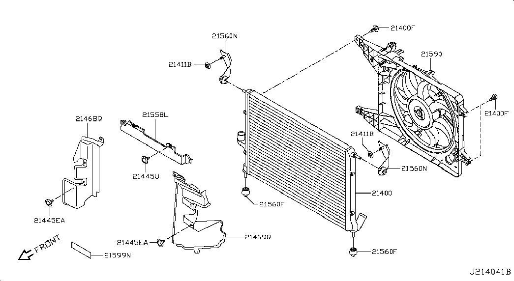 Радиатор двигателя в сборе для Ниссан Альмера 2012-2018