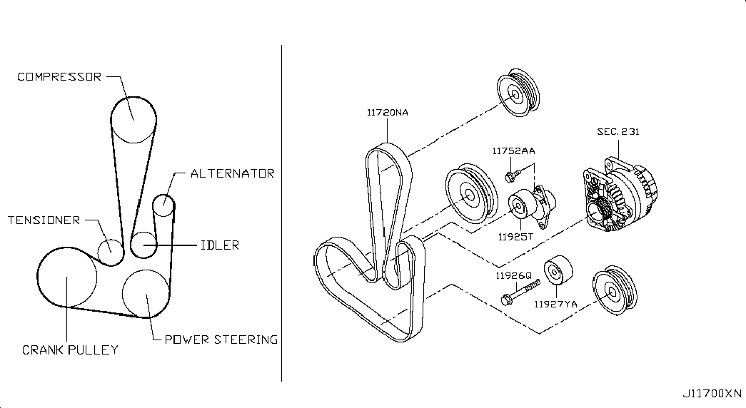 Ролик натяжителя для Ниссан Альмера 2012-2018
