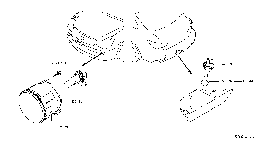 Фара противотуманная левая в сборе для Ниссан Альмера 2012-2018