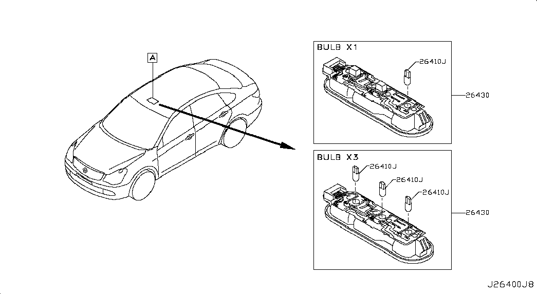 Фонарь салона для Ниссан Альмера 2012-2018
