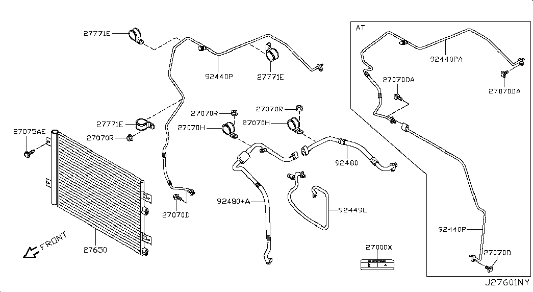 Радиатор кондиционера в сборе для Ниссан Альмера 2012-2018