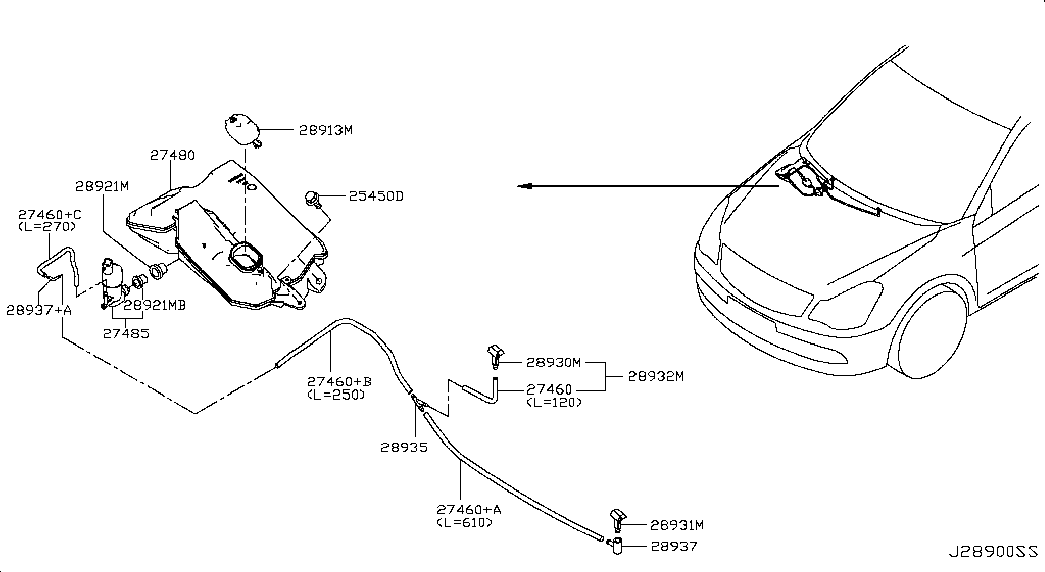 Бачок стеклоочистителей для Ниссан Альмера 2012-2018