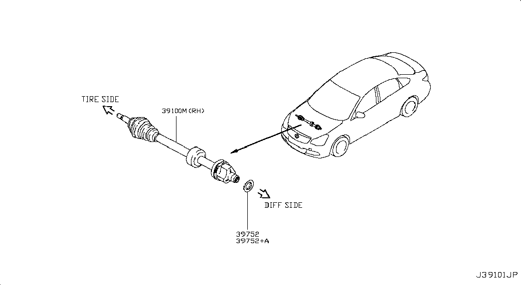 Приводной вал передний правый для Ниссан Альмера 2012-2018