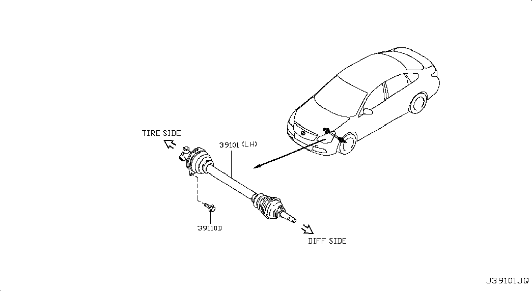 Приводной вал передний левый для Ниссан Альмера 2012-2018
