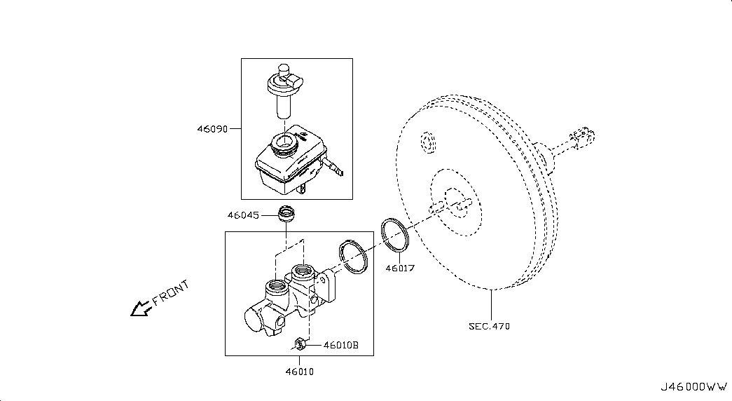 Главный тормозной цилиндр с бачком для Ниссан Альмера 2012-2018