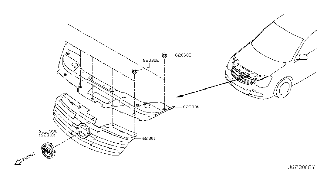 Решетка радиатора для Ниссан Альмера 2012-2018