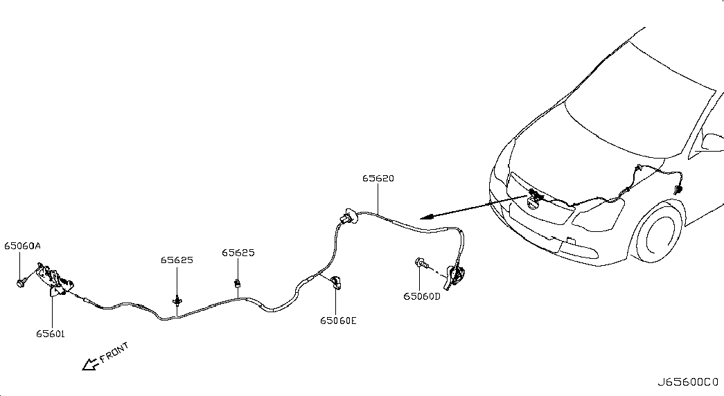 Замок капота для Ниссан Альмера 2012-2018