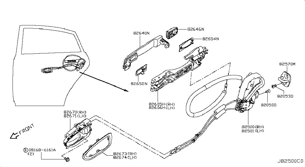 Замок задней правой двери для Ниссан Альмера 2012-2018