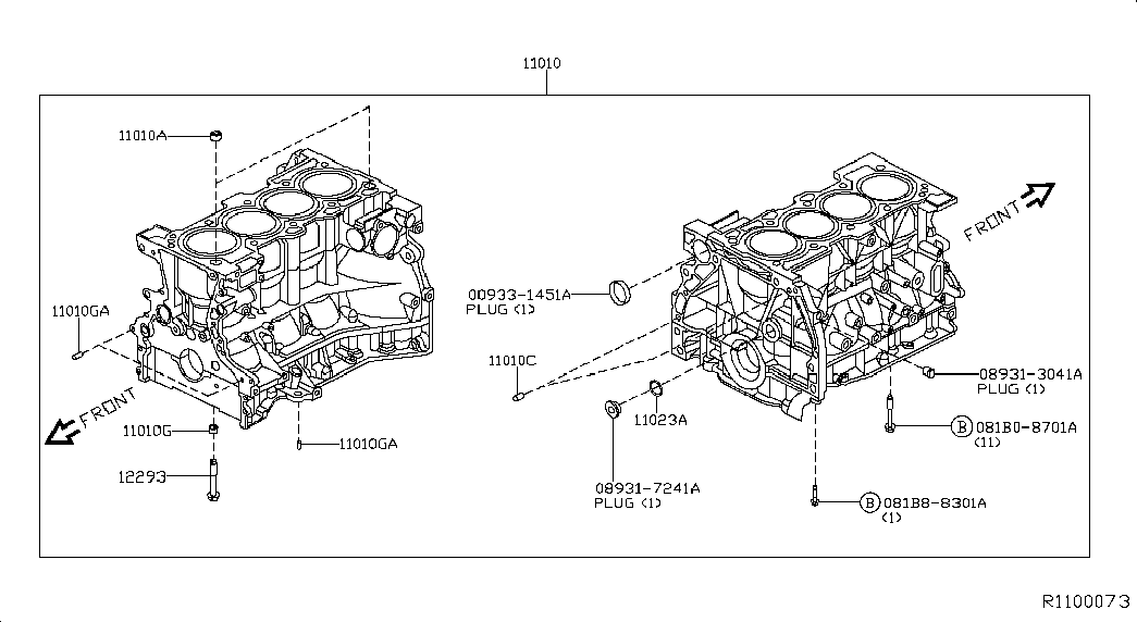 Блок цилиндров в сборе для Ниссан Мурано 2014-2018