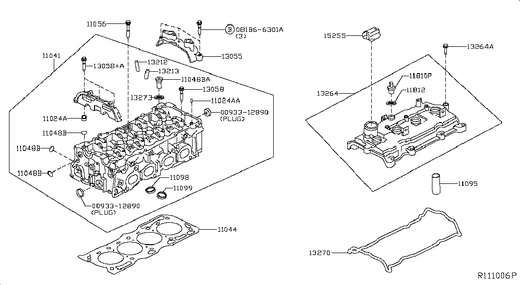 Головка блока цилиндров в сборе для Ниссан Мурано 2014-2018