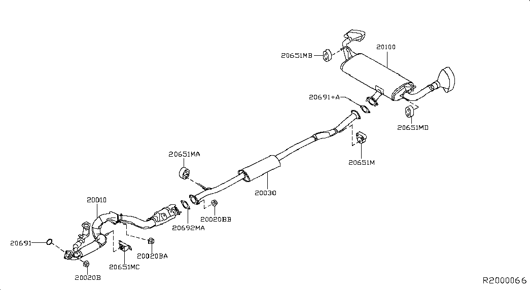 Глушитель основной для Ниссан Мурано 2014-2018