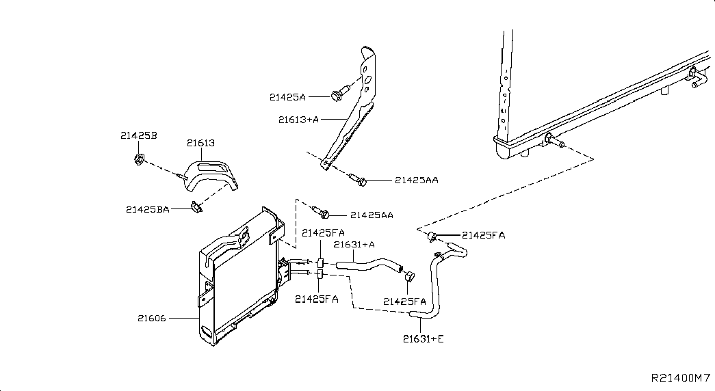 Радиатор масляный трансмиссионный для Ниссан Мурано 2014-2018