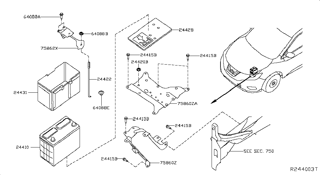 Аккумулятор для Ниссан Мурано 2014-2018