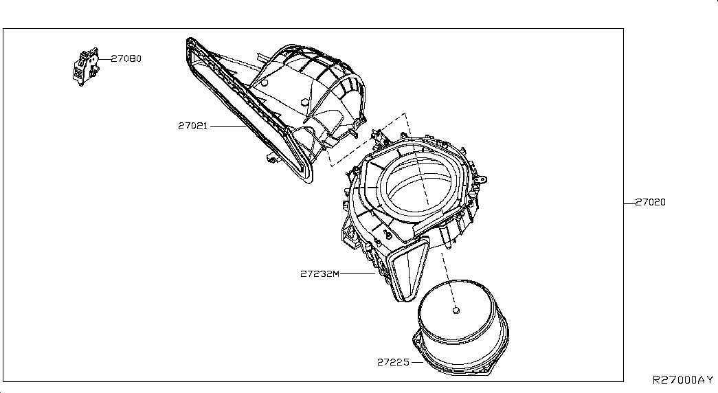 Вентилятор салона в сборе для Ниссан Мурано 2014-2018
