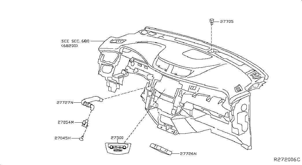 Панель климатической системы для Ниссан Мурано 2014-2018