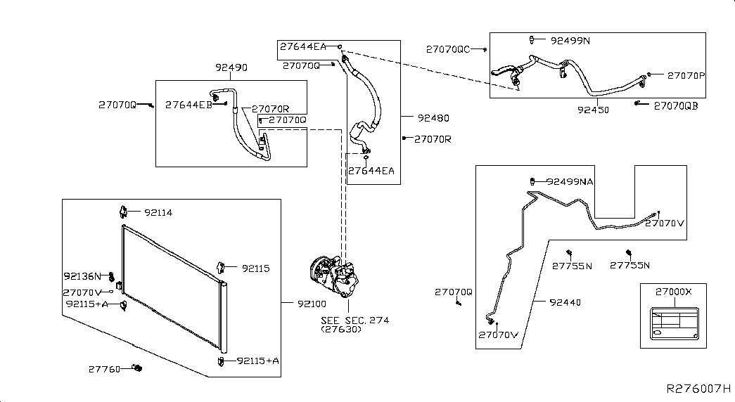 Радиатор кондиционера в сборе для Ниссан Мурано 2014-2018