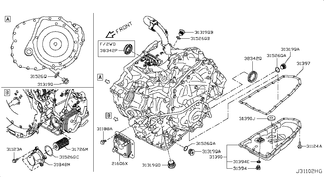 Масляный поддон АКПП для Ниссан Мурано 2014-2018