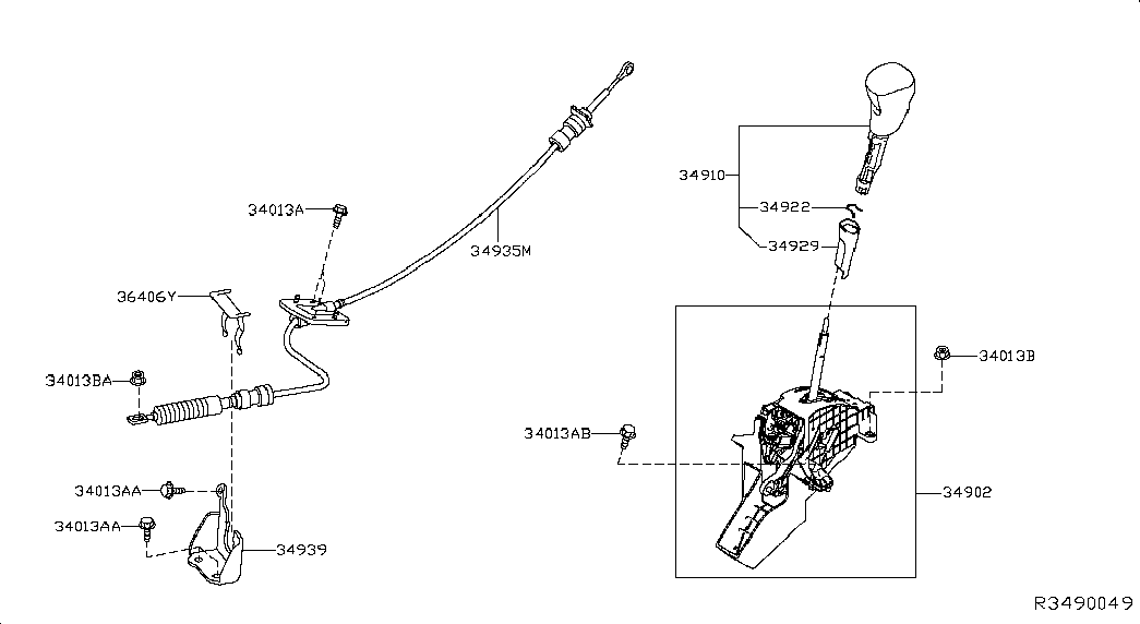 Рычаг переключения скоростей для Ниссан Мурано 2014-2018
