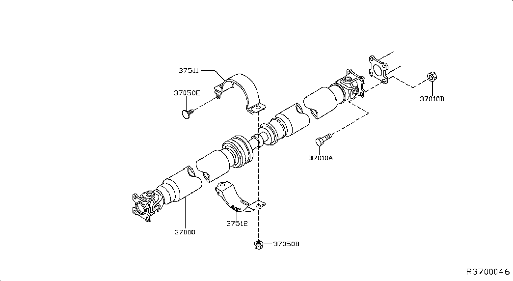 Карданный вал для Ниссан Мурано 2014-2018