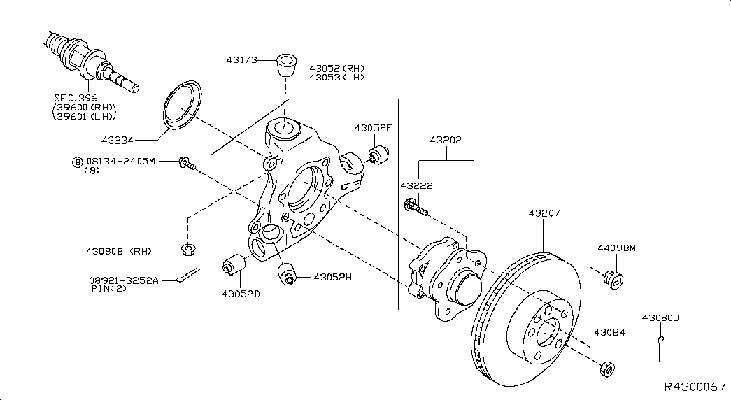 Диск тормозной задний для Ниссан Мурано 2014-2018