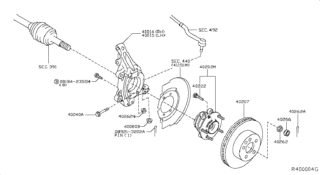 Поворотный кулак передний правый для Ниссан Мурано 2014-2018